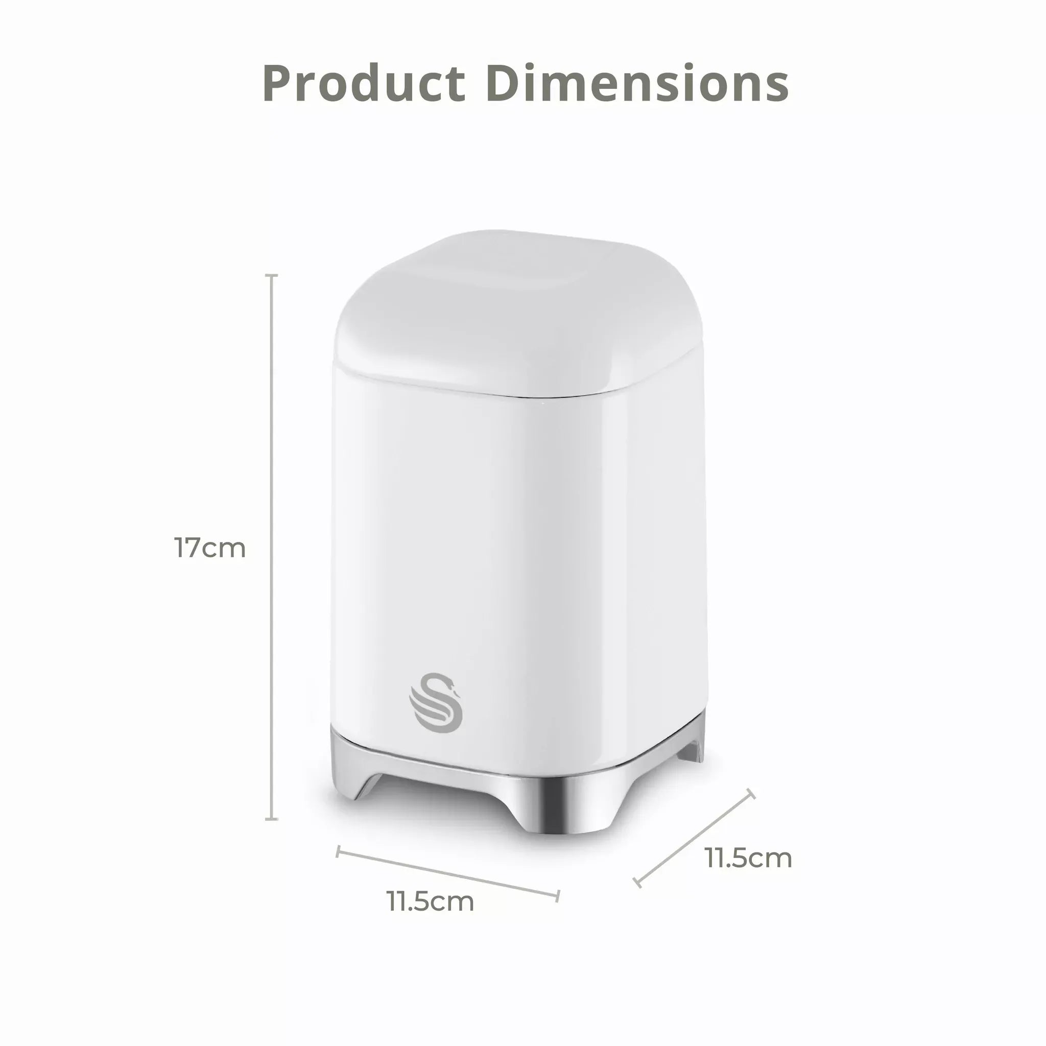 Swan Solace Jug Kettle, 2 Slice Toaster, Bread Bin & Canisters Kitchen Set (White)