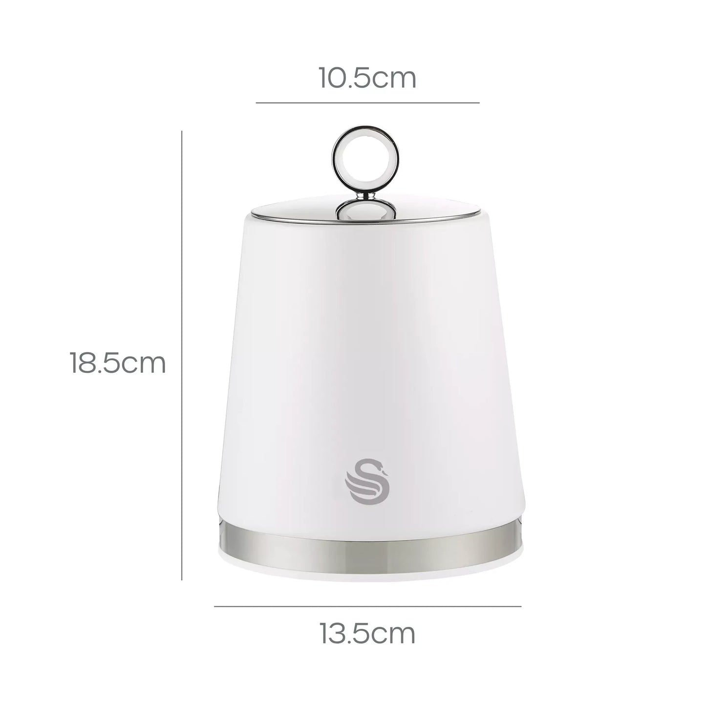 Swan Swan Serenity Kettle, 4 Slice Toaster, Bread Bin & Canisters Kitchen Set (White)