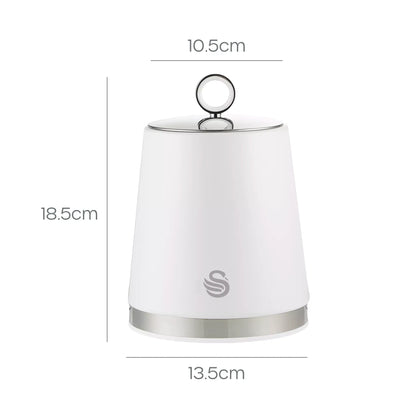 Swan Swan Serenity Kettle, 4 Slice Toaster, Bread Bin & Canisters Kitchen Set (White)