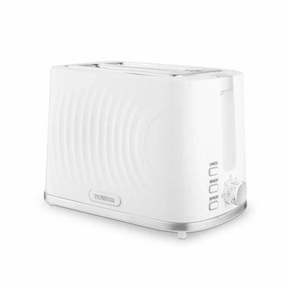 Tower Tower Sonar Kettle & 2 Slice Toaster Kitchen Set (White)
