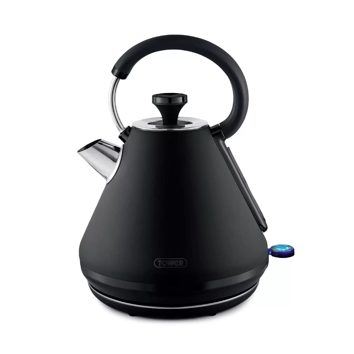 Tower Tower Sera Pyramid Kettle & 4 Slice Toaster Kitchen Set (Black)