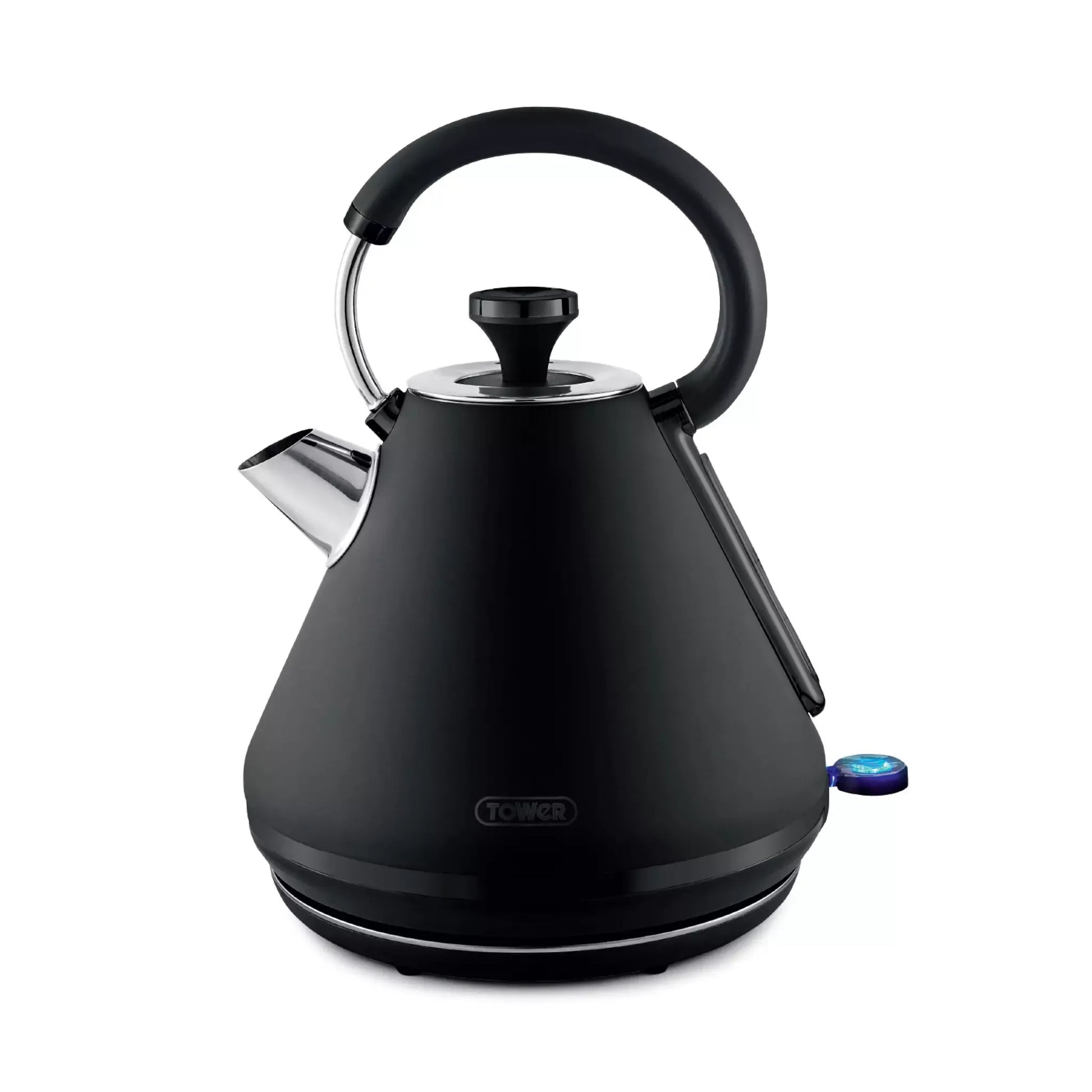 Tower Tower Sera Pyramid Kettle & 4 Slice Toaster Kitchen Set (Black)
