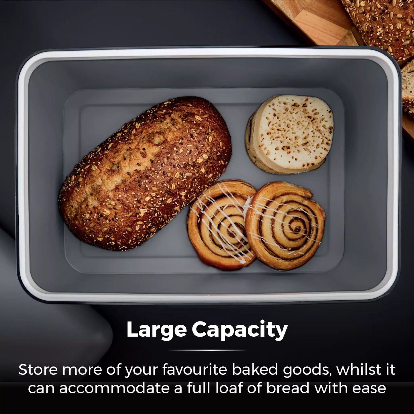 Tower Tower Sera Grey Kettle, 4 Slice Toaster, Bread Bin & Canisters Kitchen Set (Grey)