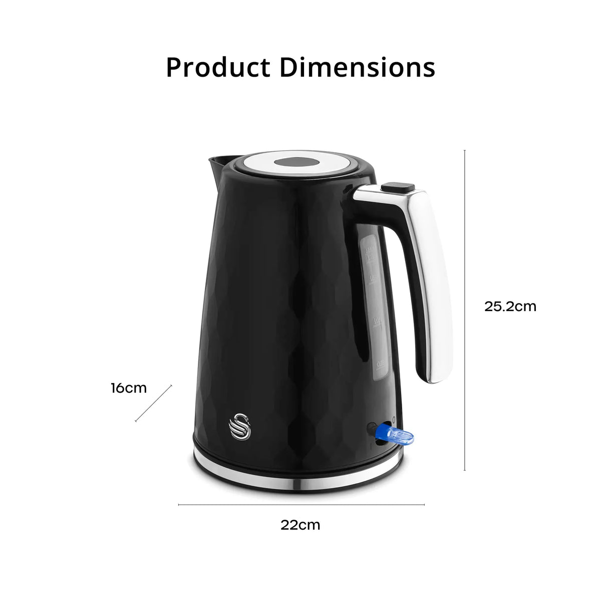 Swan Swan Hexton Kettle & 2 Slice Toaster Kitchen Set (Black)