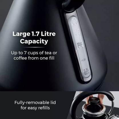 Tower Tower Sera Pyramid Kettle & 4 Slice Toaster Kitchen Set (Black)