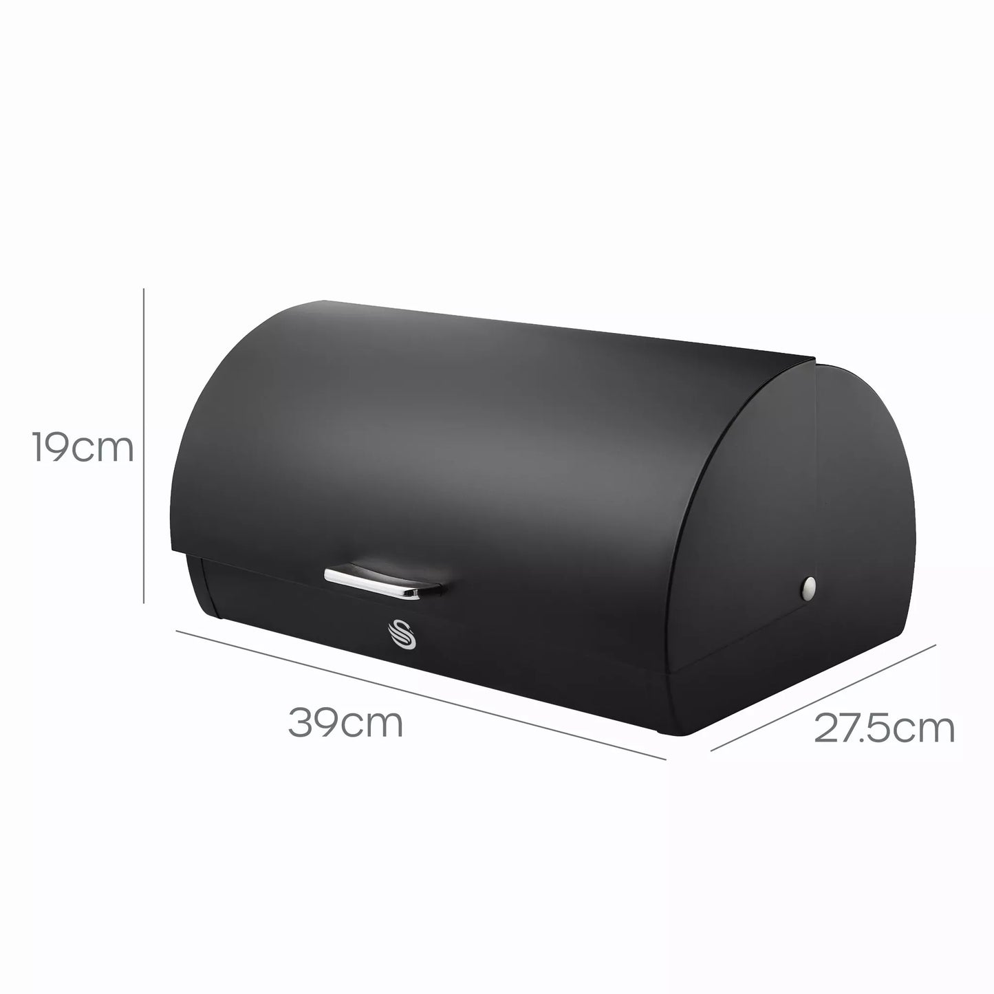 Swan Swan Serenity Kettle, 4 Slice Toaster, Bread Bin & Canisters Kitchen Set (Black)