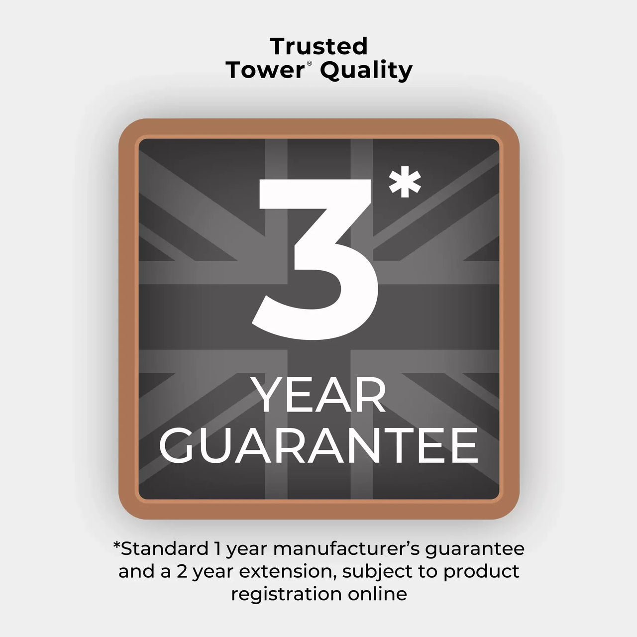 Tower quality 3-year guarantee badge for Cavaletto kitchen set