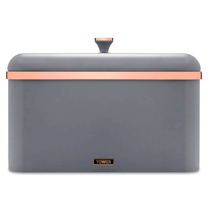 Tower Cavaletto Jug Kettle, 2 Slice Toaster, Bread Bin, Canisters & Towel Pole Kitchen Set (Grey) Kitchen Sets