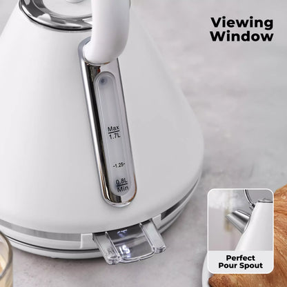 Tower Tower Mirage Digital Pyramid Kettle & 2 Slice Toaster Kitchen Set (White)