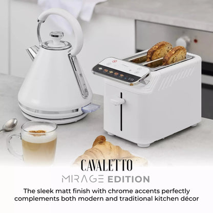 Tower Tower Mirage Digital Pyramid Kettle & 2 Slice Toaster Kitchen Set (White)