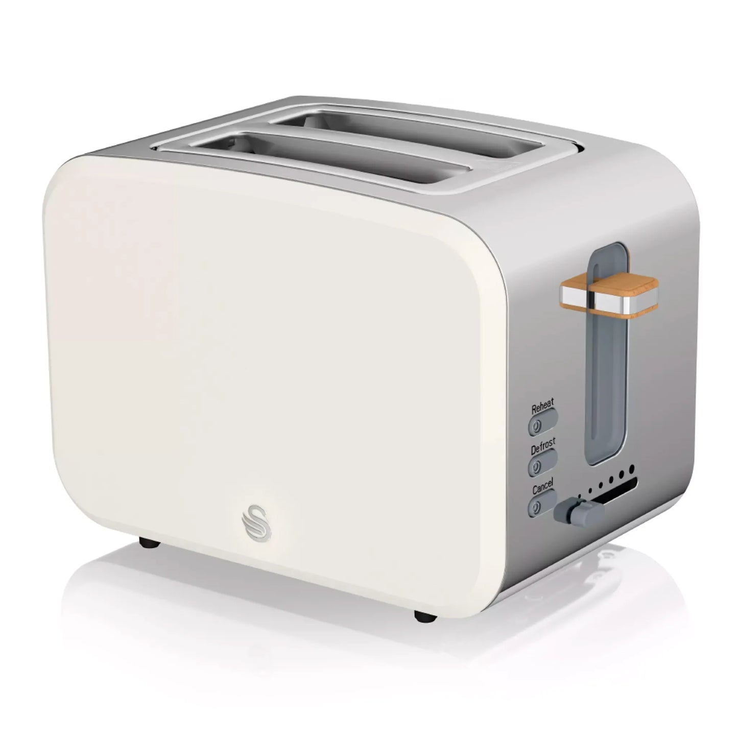 Swan Swan Nordic Kettle, 2 Slice Toaster, Bread Bin & Canisters Kitchen Set (Cotton White)