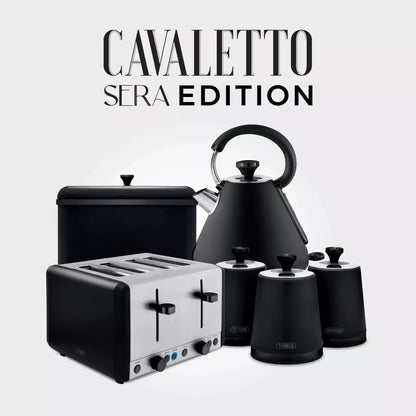 Tower Tower Sera Pyramid Kettle & 4 Slice Toaster Kitchen Set (Black)