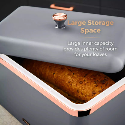 Tower Cavaletto Jug Kettle, 2 Slice Toaster, Bread Bin, Canisters & Towel Pole Kitchen Set (Grey) Kitchen Sets