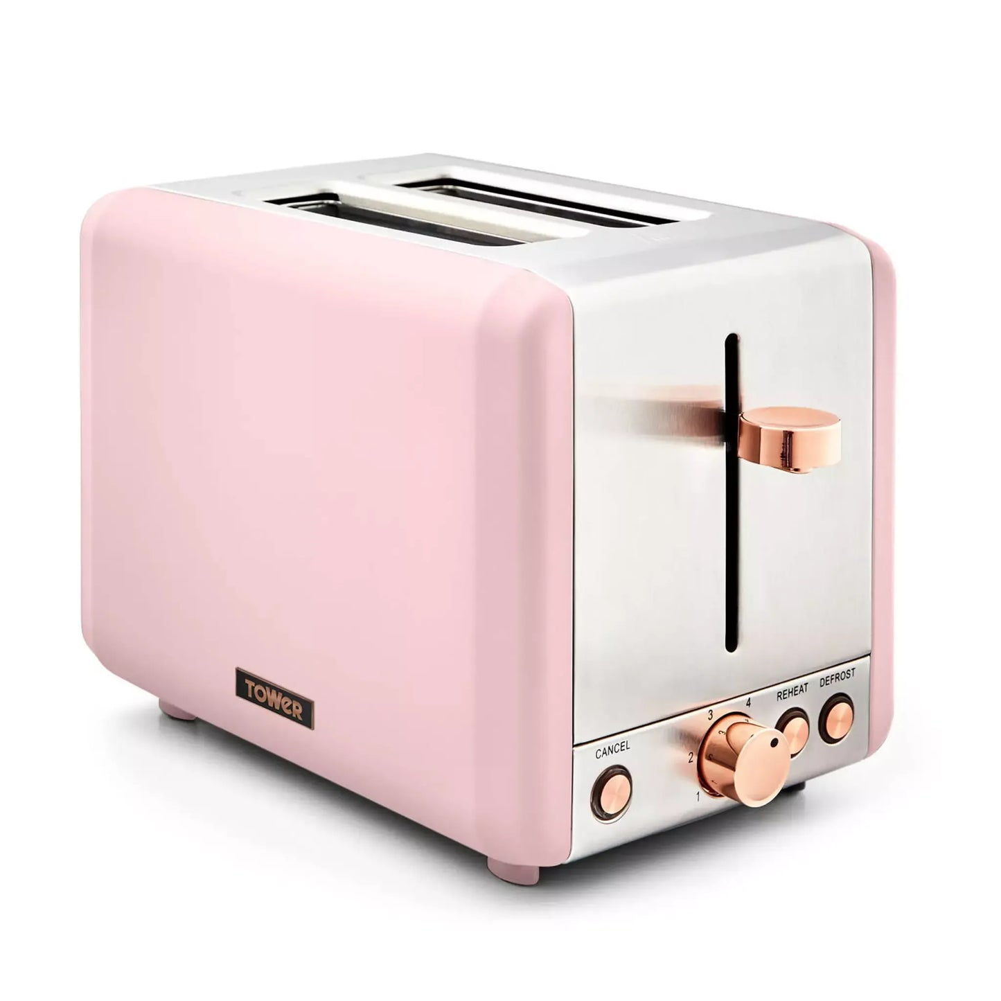 Tower Cavaletto Jug Kettle, 2 Slice Toaster & Canisters Kitchen Set (Marshmallow Pink) Kitchen Sets