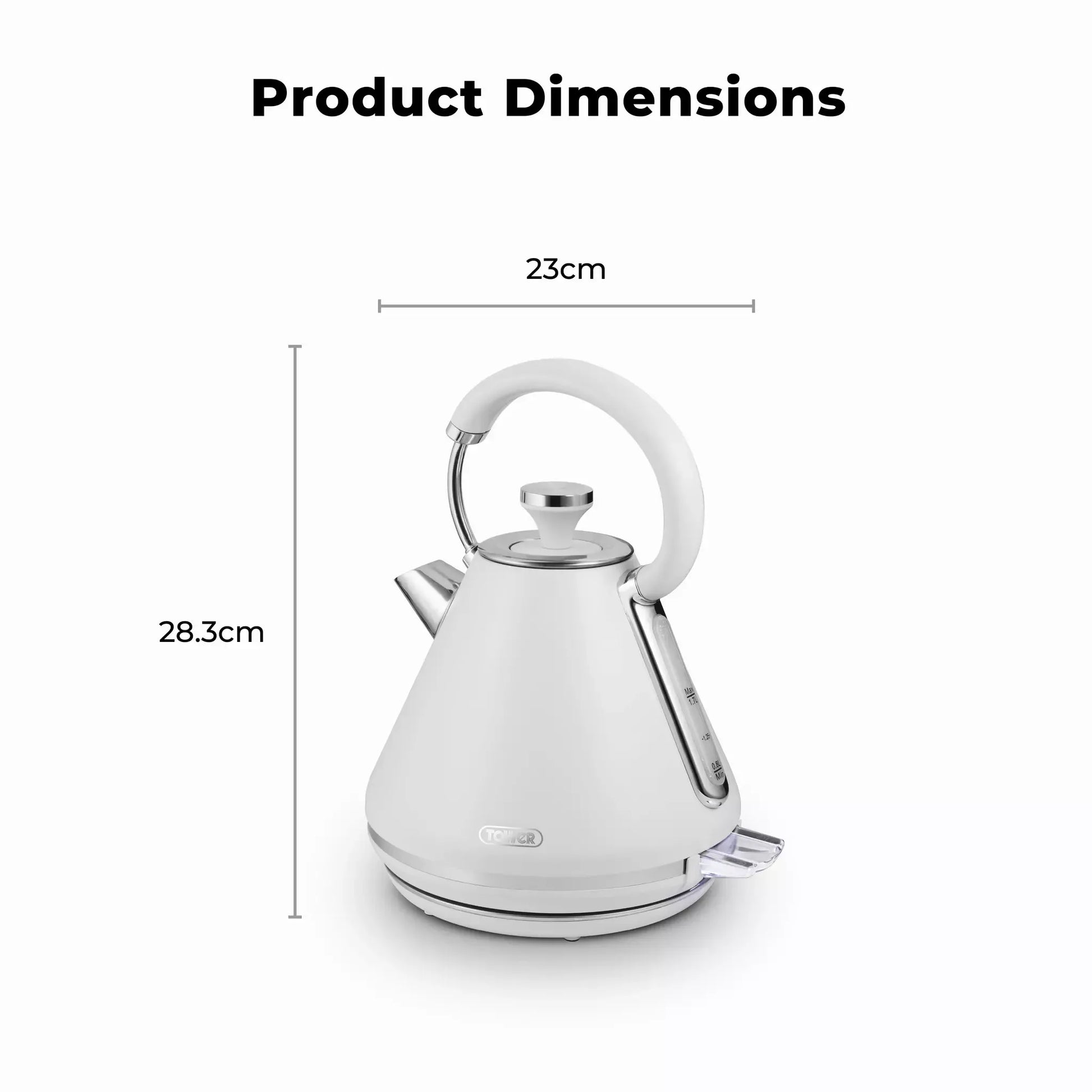 Tower Tower Mirage Digital Pyramid Kettle & 2 Slice Toaster Kitchen Set (White)