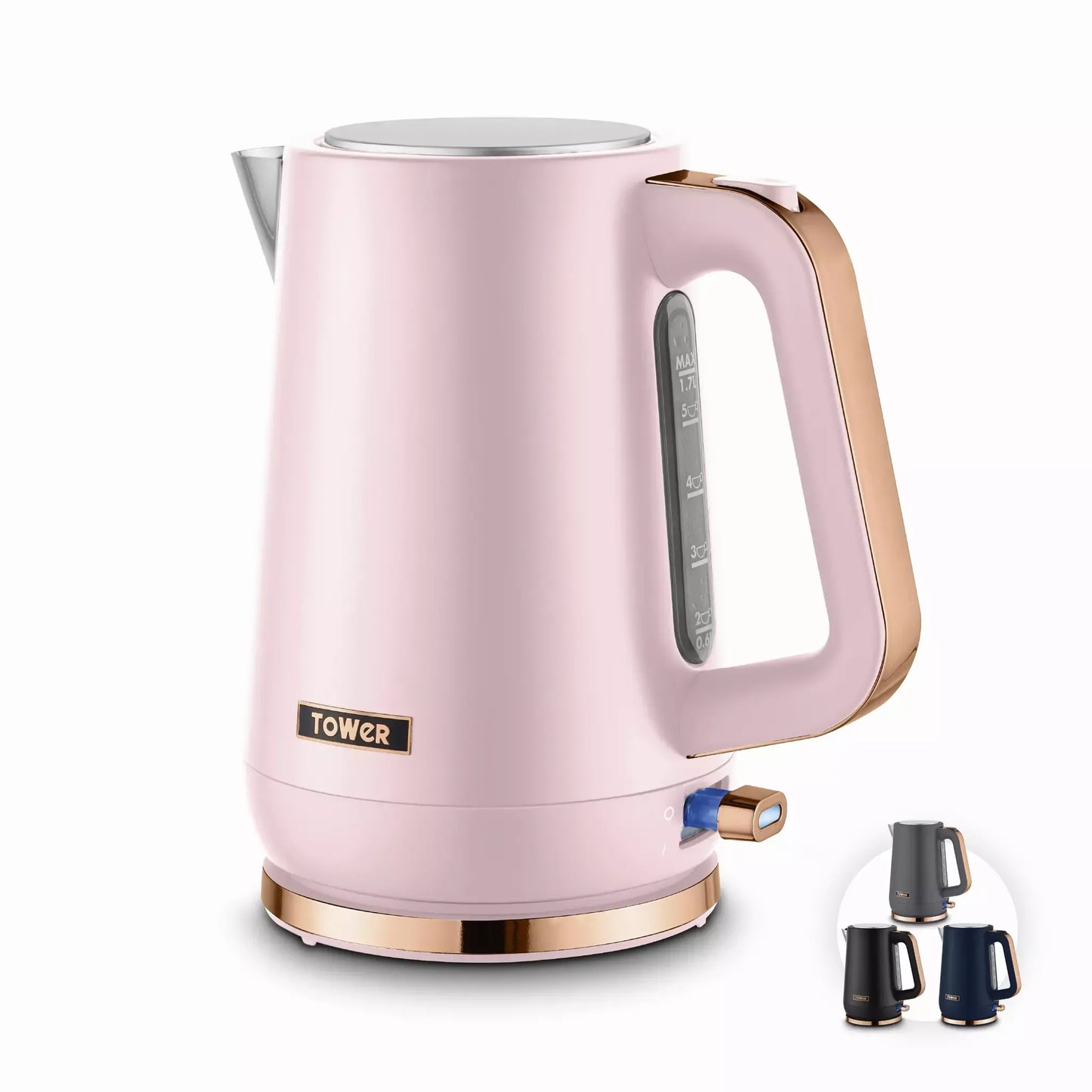 Tower Cavaletto Jug Kettle, 2 Slice Toaster & Canisters Kitchen Set (Marshmallow Pink) Kitchen Sets