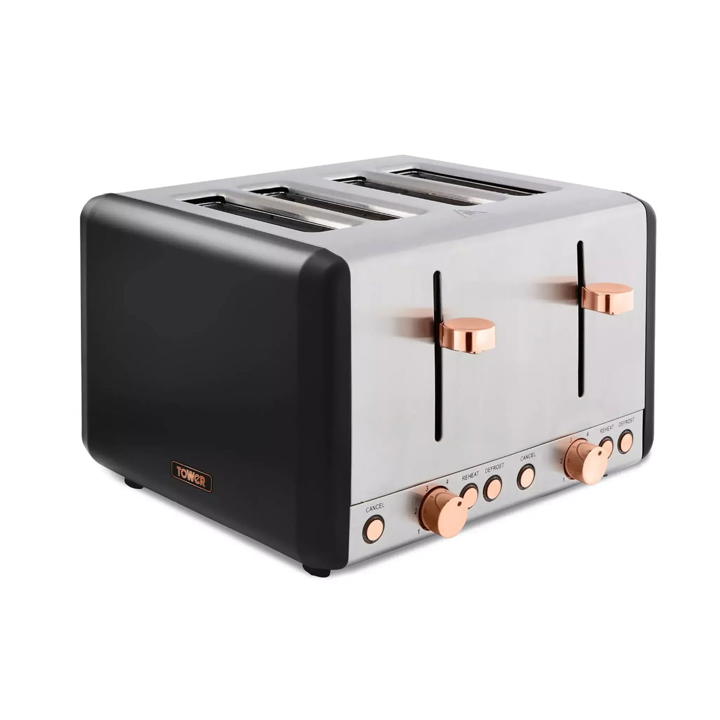 Tower Cavaletto Pyramid Kettle, 4 Slice Toaster & Canisters Kitchen Set (Black) Kitchen Sets