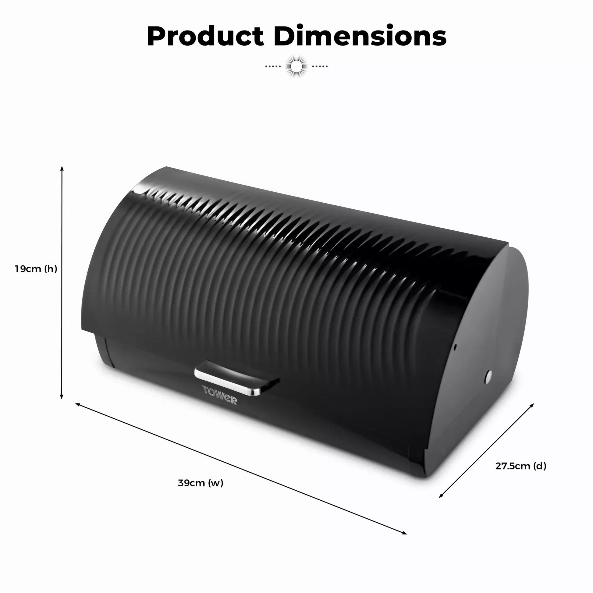Tower Tower Sonar Bread Bin & Canister Kitchen Storage Set (Black)