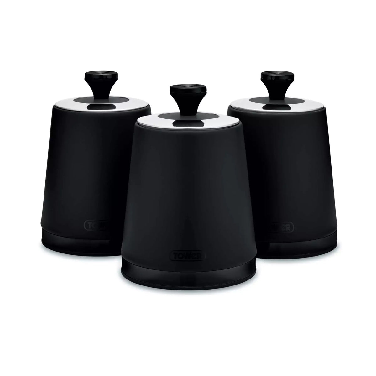 Tower Tower Sera Bread Bin & Canister Kitchen Storage Set (Black)