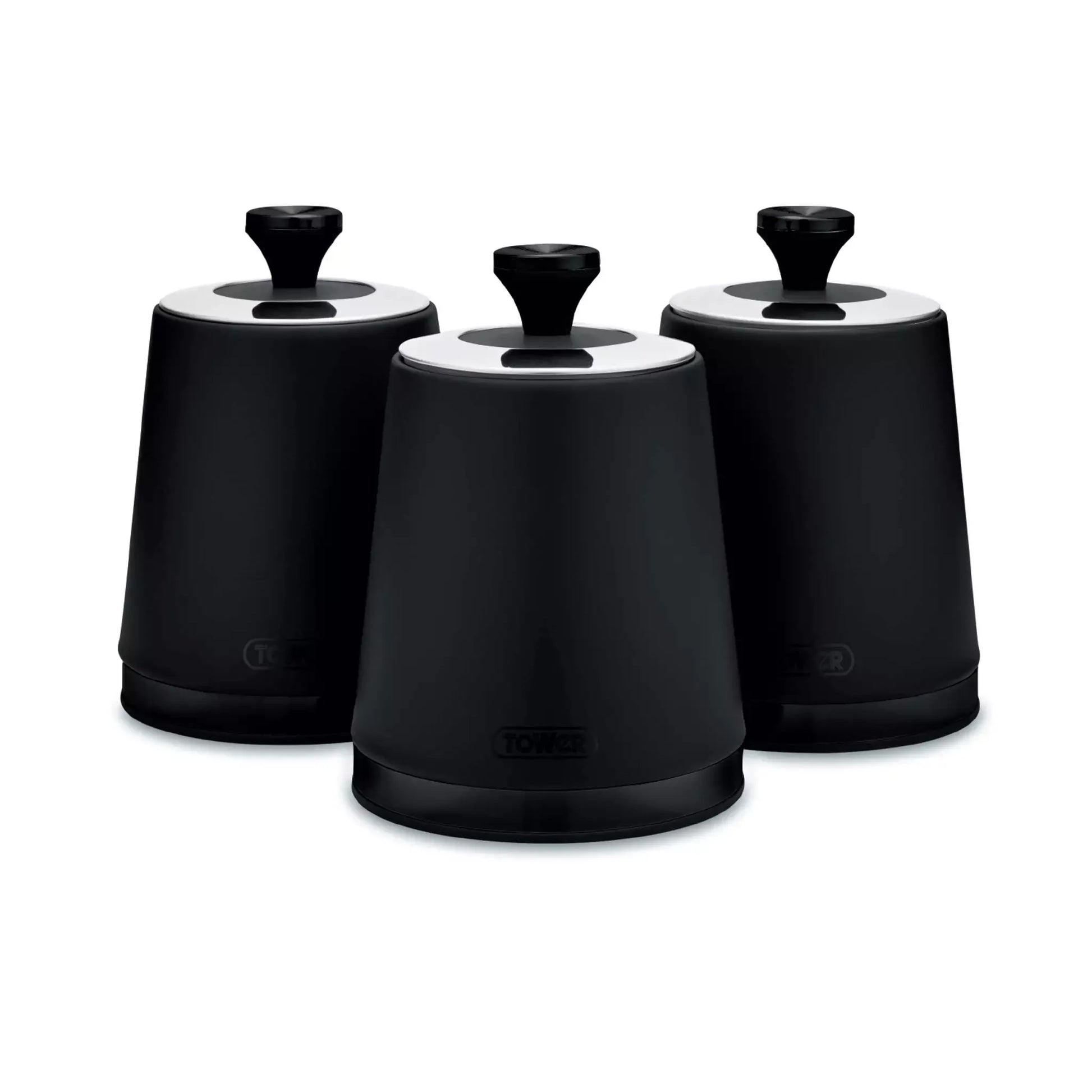 Tower Tower Sera Bread Bin & Canister Kitchen Storage Set (Black)
