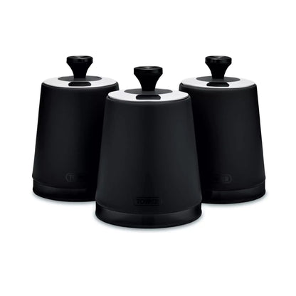 Tower Tower Sera Bread Bin & Canister Kitchen Storage Set (Black)