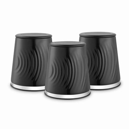 Tower Tower Sonar Bread Bin & Canister Kitchen Storage Set (Black)