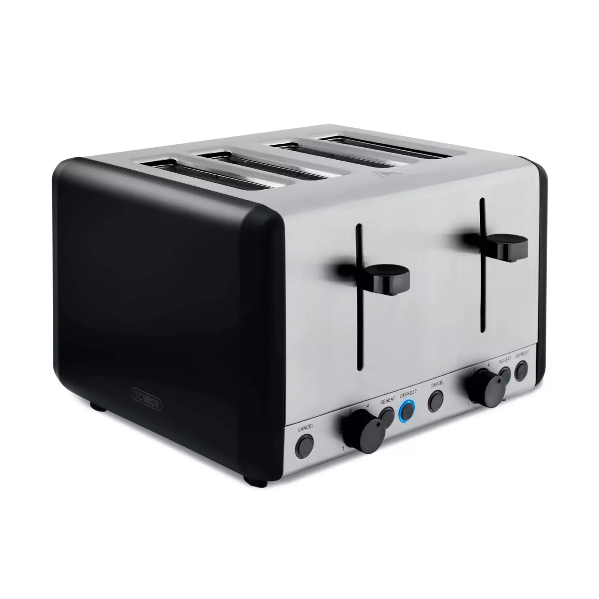 Tower Tower Sera Pyramid Kettle & 4 Slice Toaster Kitchen Set (Black)