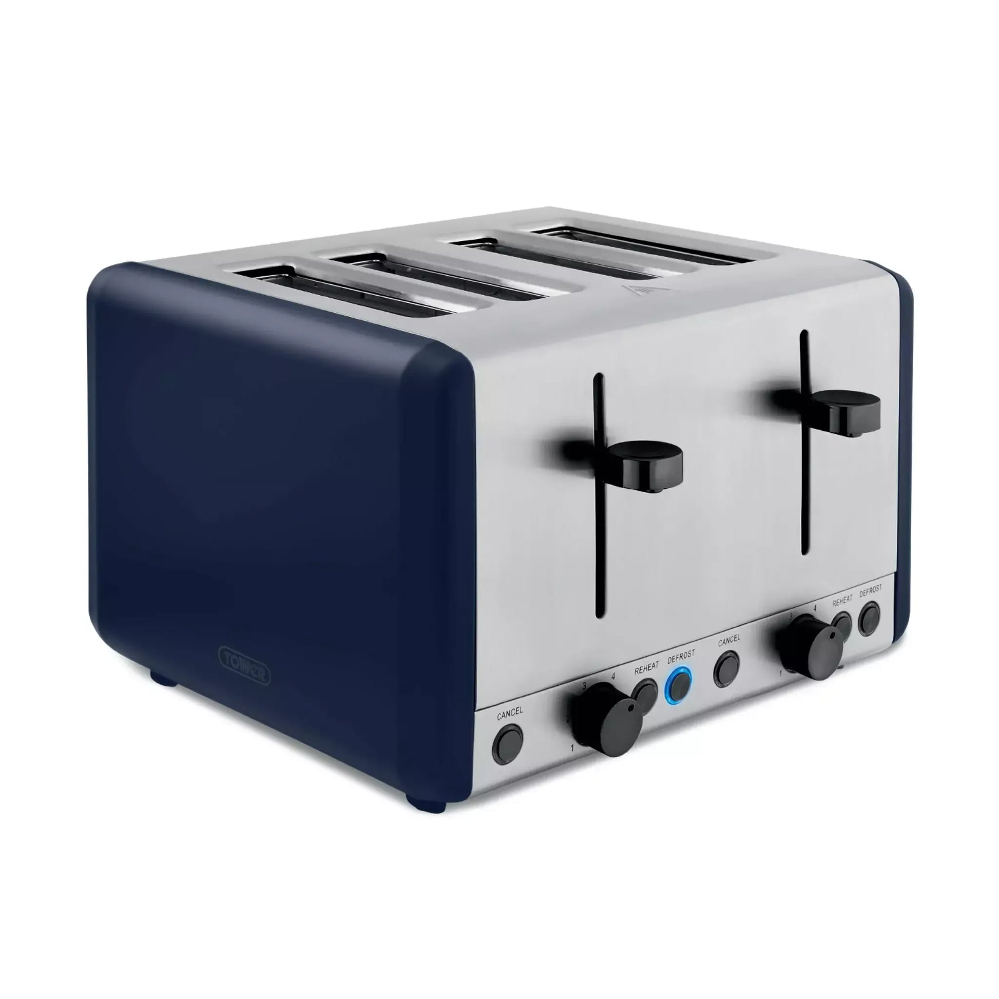 Tower Tower Sera Pyramid Kettle & 4 Slice Toaster Kitchen Set (Midnight Blue)