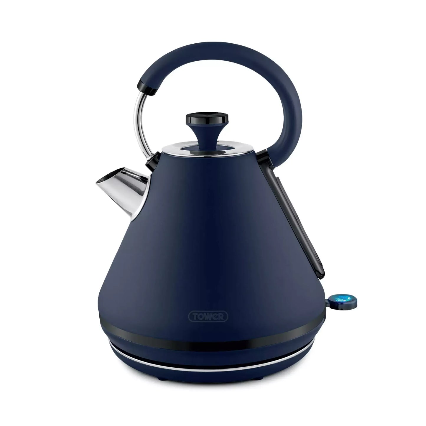 Tower Tower Sera Pyramid Kettle & 4 Slice Toaster Kitchen Set (Midnight Blue)