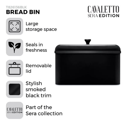 Tower Tower Sera Bread Bin & Canister Kitchen Storage Set (Black)