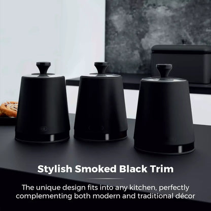 Tower Tower Sera Bread Bin & Canister Kitchen Storage Set (Black)