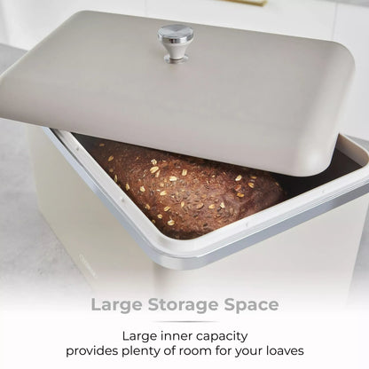 Tower Tower Cavaletto Bread Bin & Canisters Kitchen Storage Set (Latte)