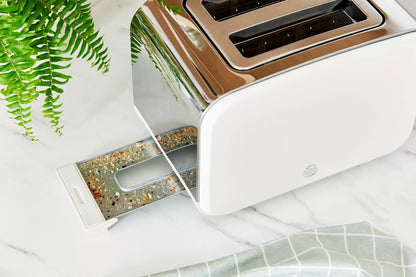 Swan Swan Nordic Kettle, 2 Slice Toaster, Bread Bin & Canisters Kitchen Set (Cotton White)