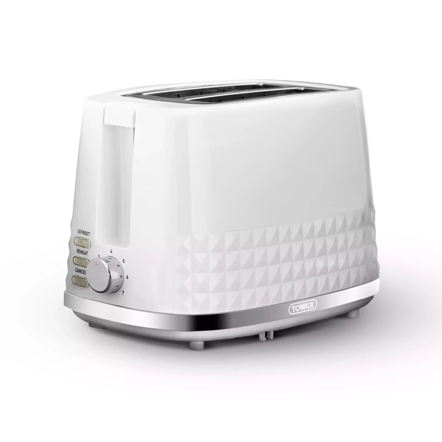 Tower (Amazon) Tower Solitaire Jug Kettle & 2 Slice Toaster Kitchen Set (White)