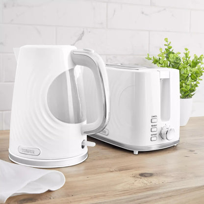 Tower Tower Sonar Kettle & 2 Slice Toaster Kitchen Set (White)