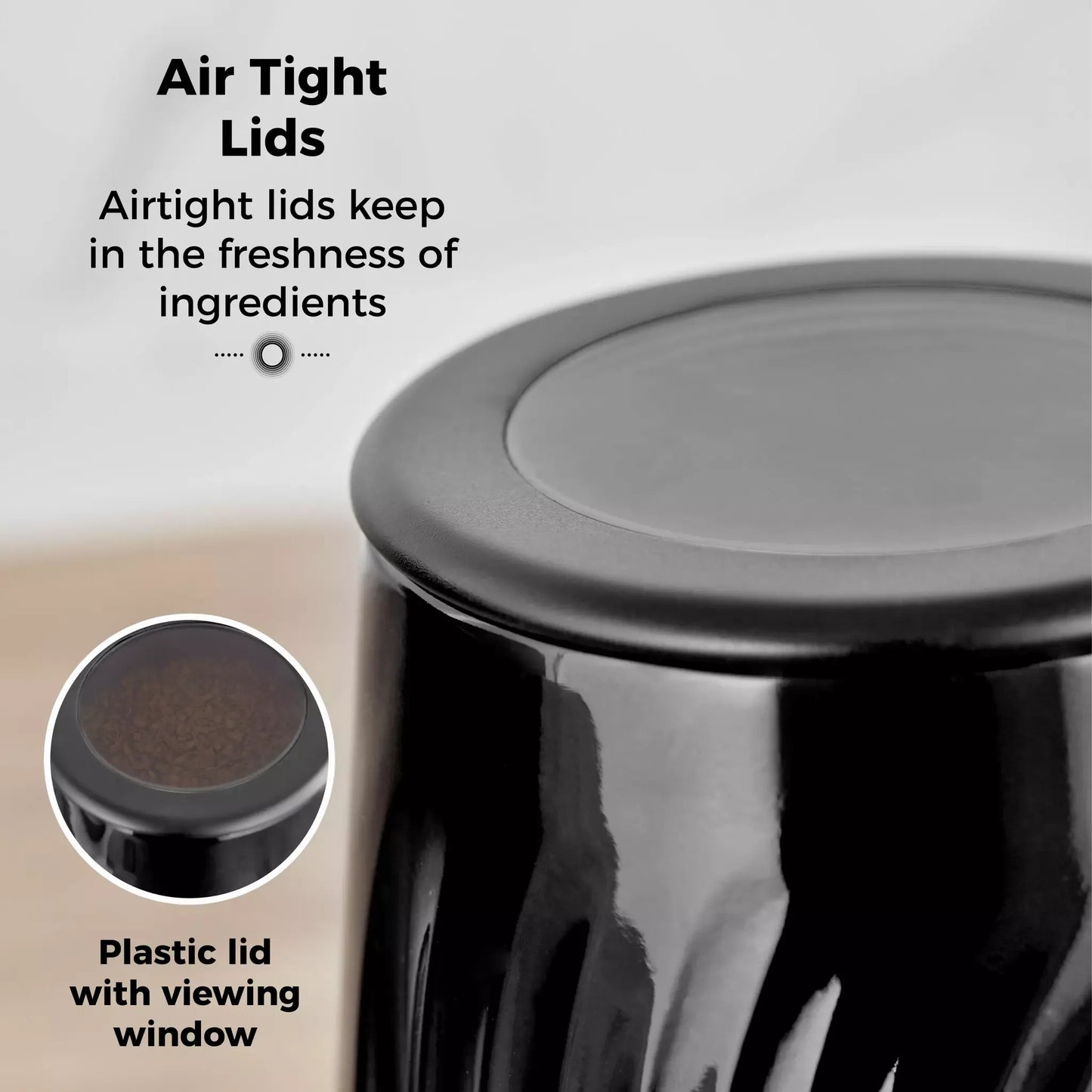 Tower Tower Sonar Bread Bin & Canister Kitchen Storage Set (Black)