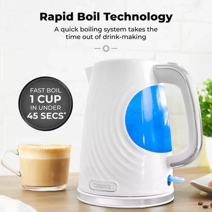 Tower Tower Sonar Kettle & 2 Slice Toaster Kitchen Set (White)