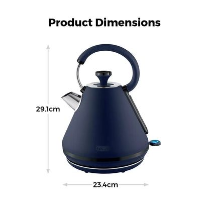Tower Tower Sera Pyramid Kettle & 4 Slice Toaster Kitchen Set (Midnight Blue)