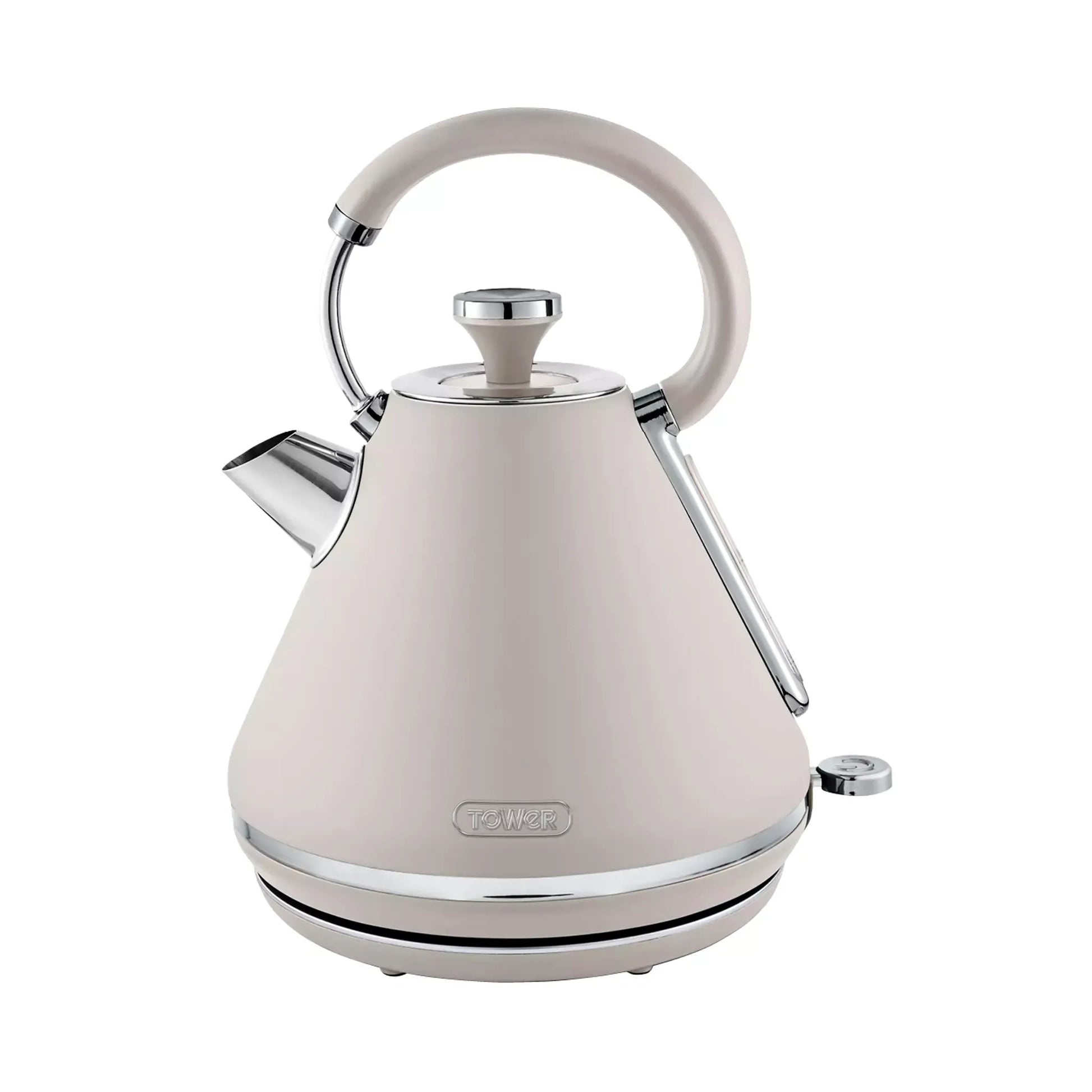 Tower Tower Cavaletto Pyramid Kettle, 4 Slice Toaster & Canisters Kitchen Set (Latte)