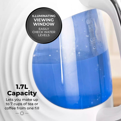 Tower Tower Sonar Kettle & 2 Slice Toaster Kitchen Set (White)