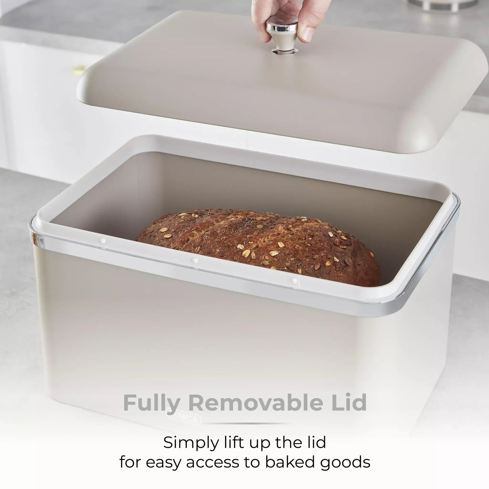 Tower Tower Cavaletto Bread Bin & Canisters Kitchen Storage Set (Latte)
