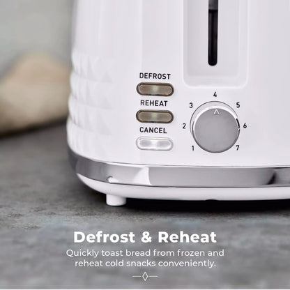Tower (Amazon) Tower Solitaire Jug Kettle & 2 Slice Toaster Kitchen Set (White)