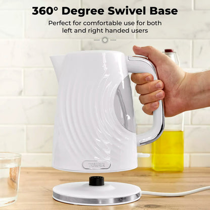 Tower Tower Sonar Kettle & 2 Slice Toaster Kitchen Set (White)