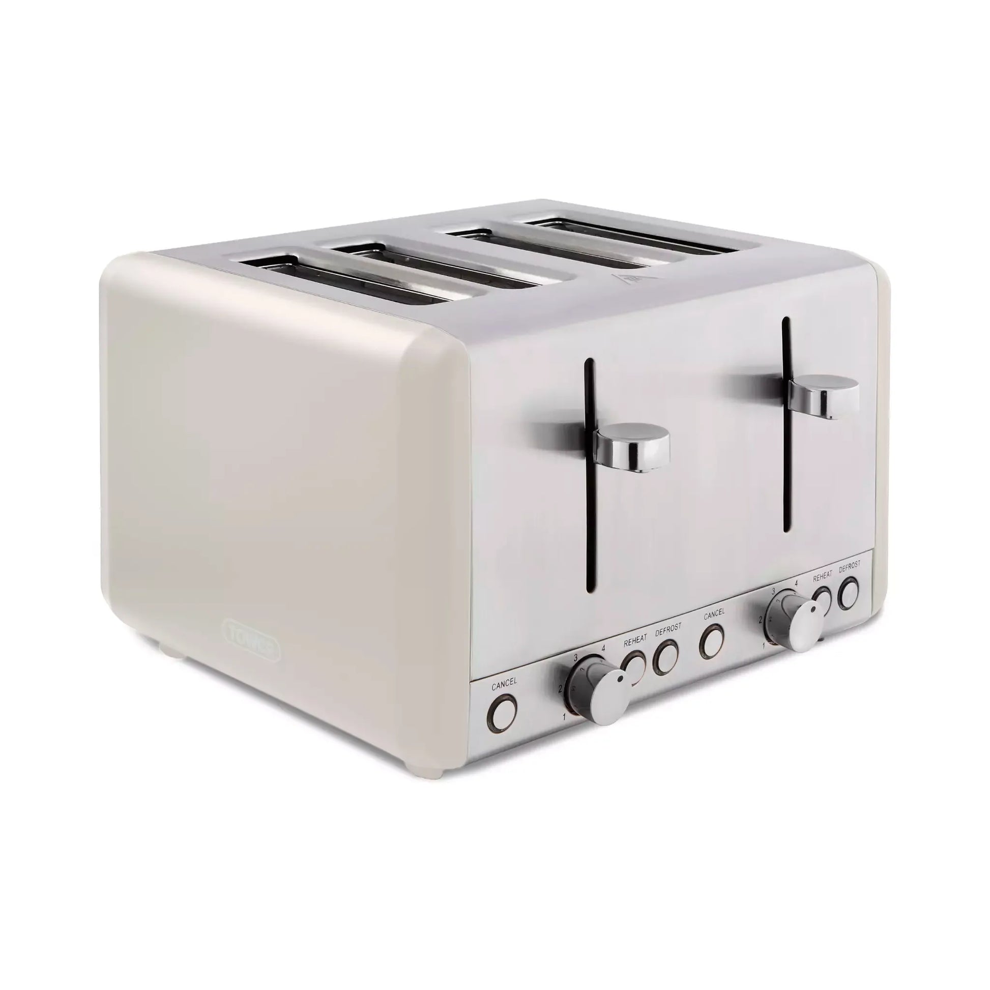 Tower Tower Cavaletto Pyramid Kettle, 4 Slice Toaster & Canisters Kitchen Set (Latte)