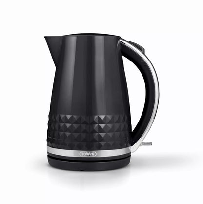 Tower Tower Solitaire Jug Kettle & 2 Slice Toaster Kitchen Set (Black)