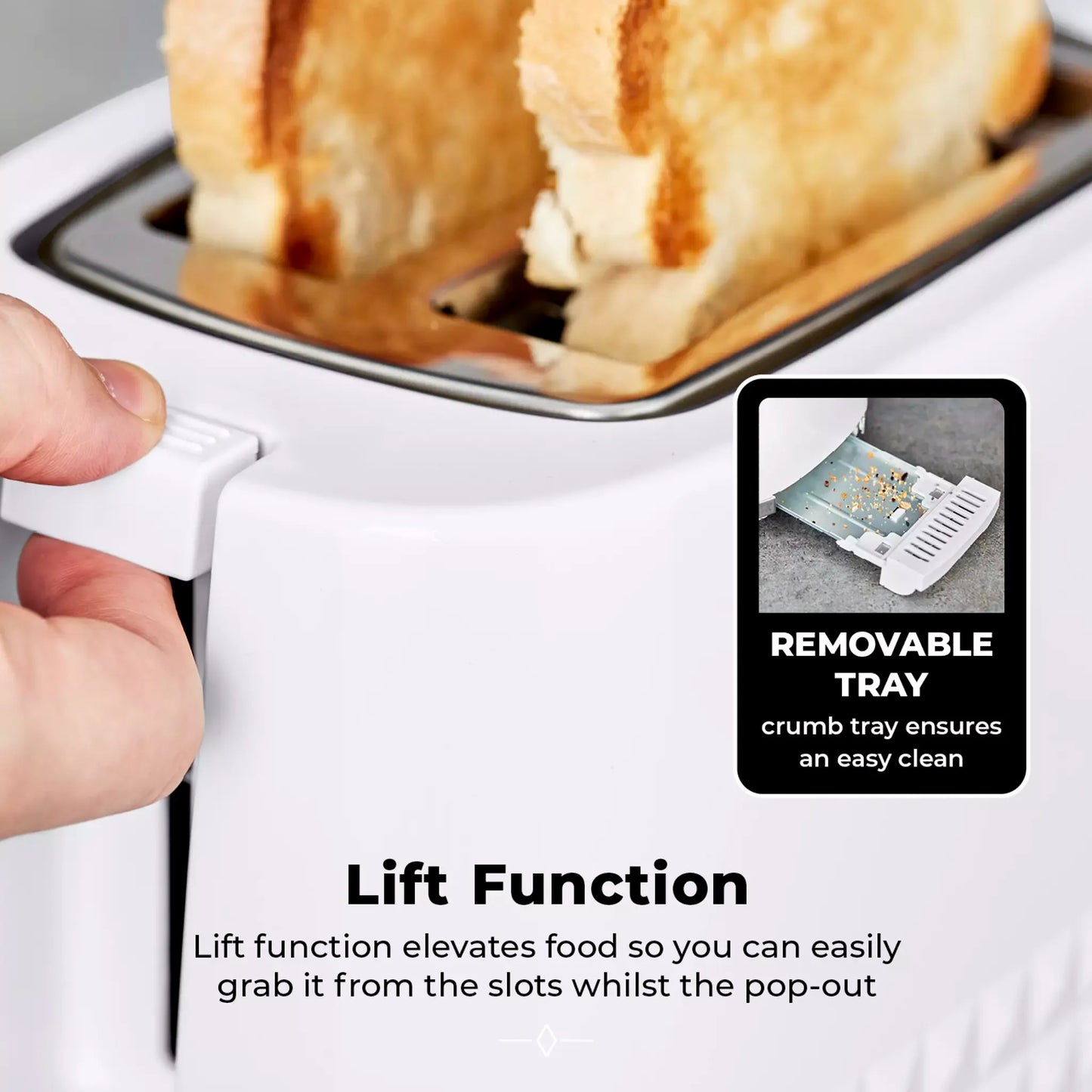 Tower (Amazon) Tower Solitaire Jug Kettle & 2 Slice Toaster Kitchen Set (White)