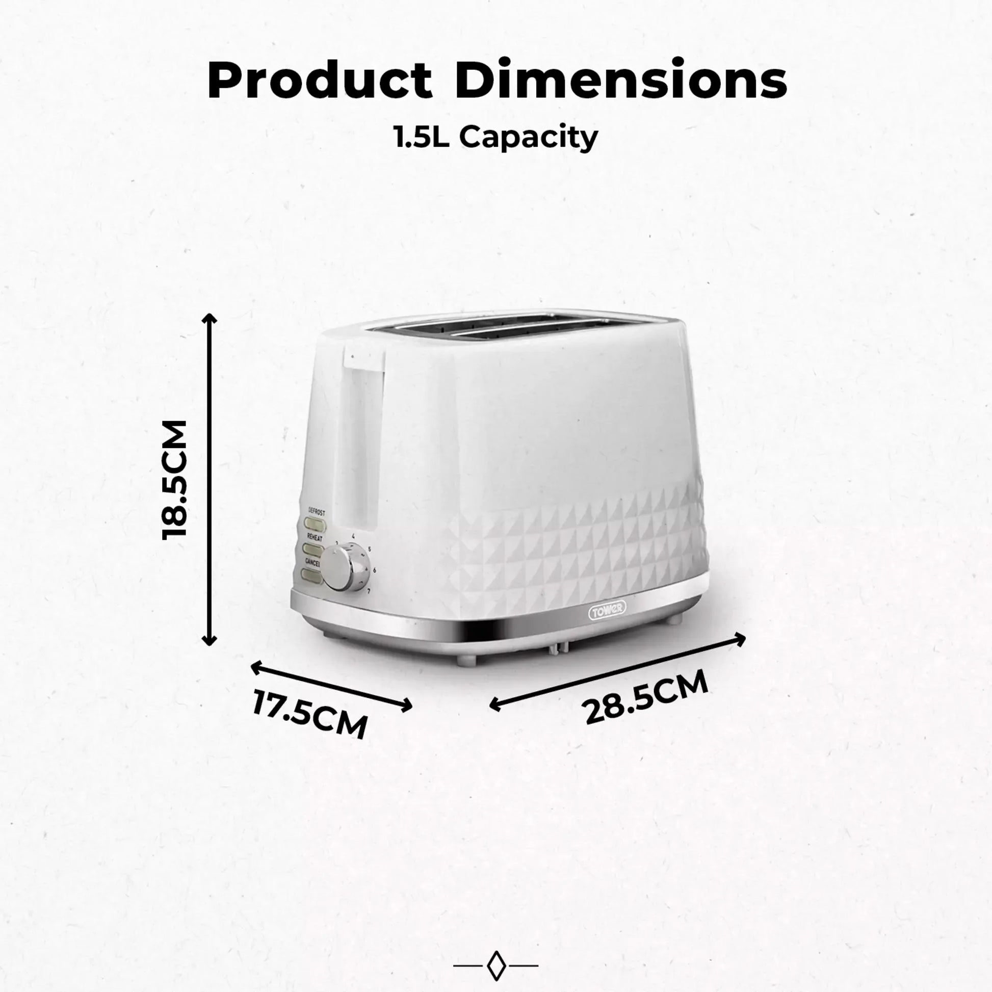 Tower (Amazon) Tower Solitaire Jug Kettle & 2 Slice Toaster Kitchen Set (White)