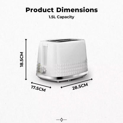 Tower (Amazon) Tower Solitaire Jug Kettle & 2 Slice Toaster Kitchen Set (White)