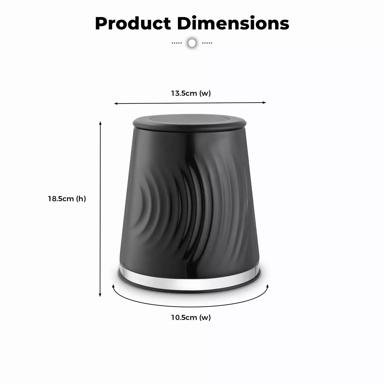 Tower Sonar Bread Bin & Canister Kitchen Storage Set (Black)