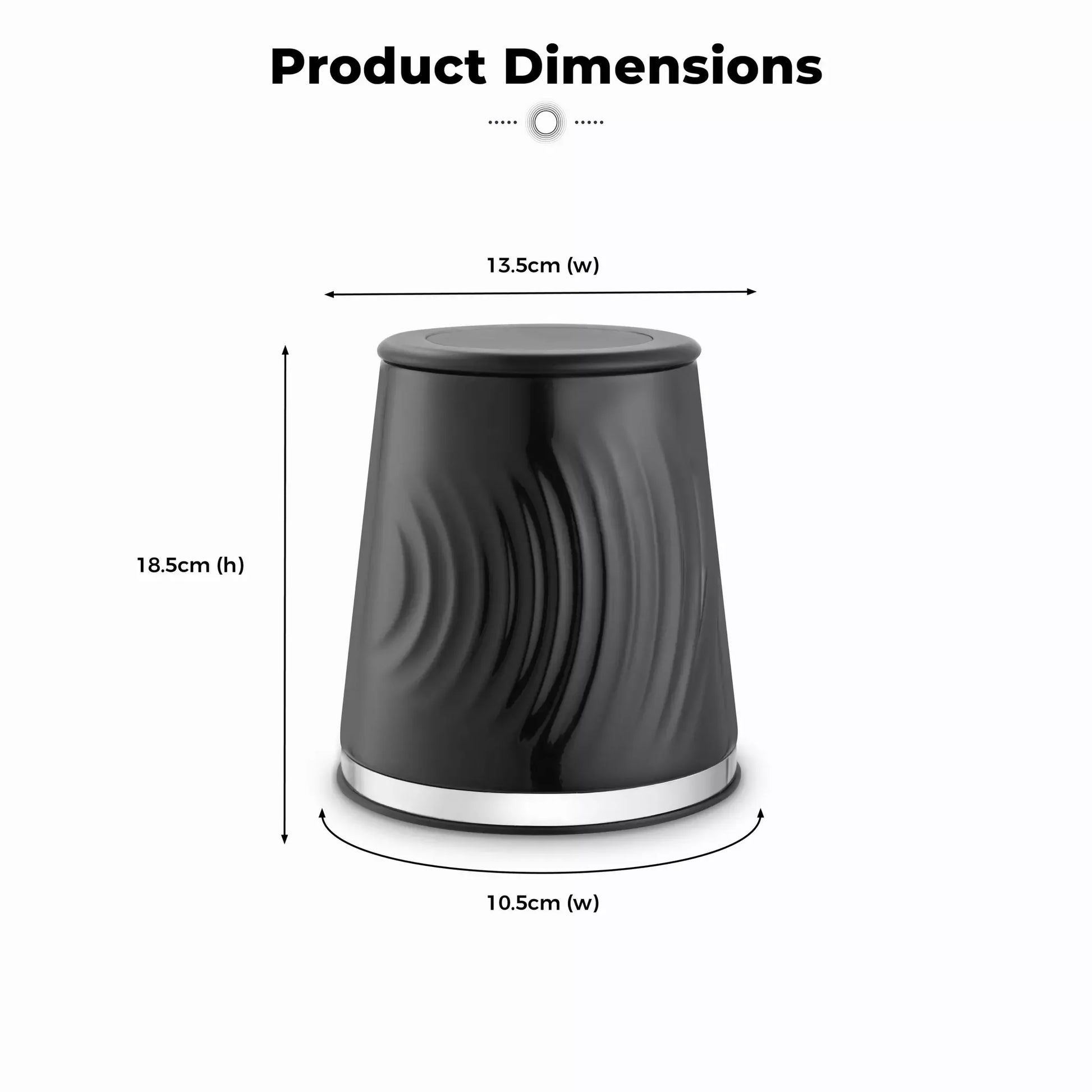 Tower Tower Sonar Bread Bin & Canister Kitchen Storage Set (Black)